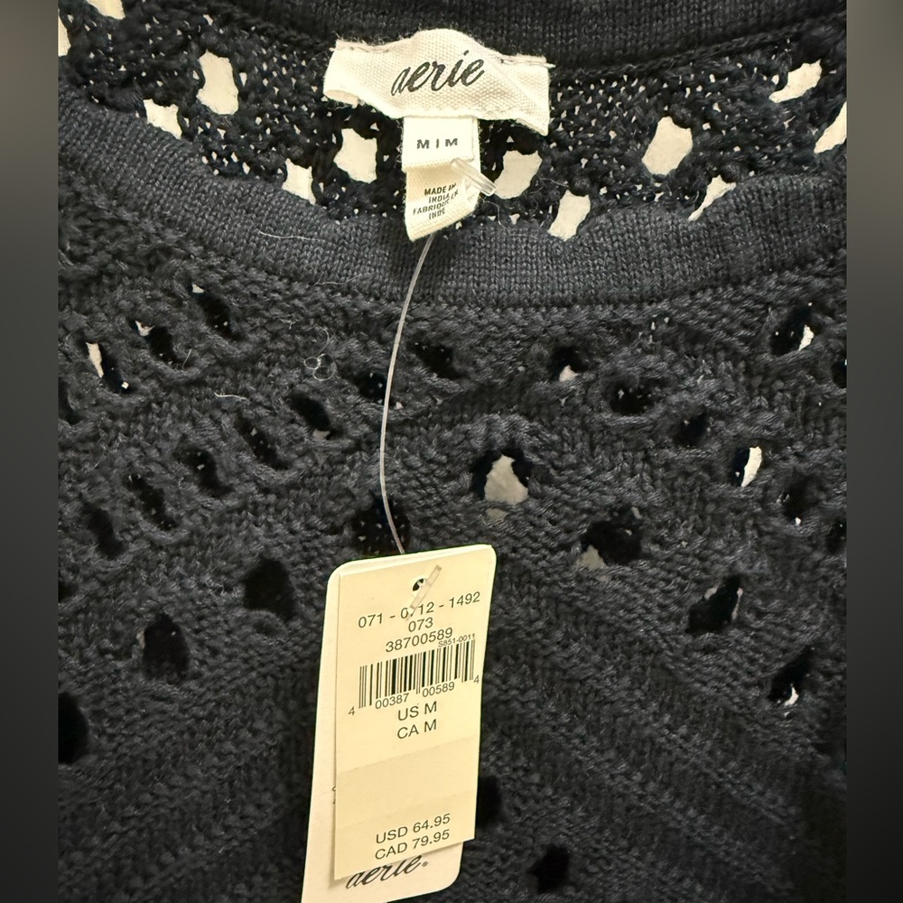Aerie Black Crochet Swim Coverup - Picture 2 of 4